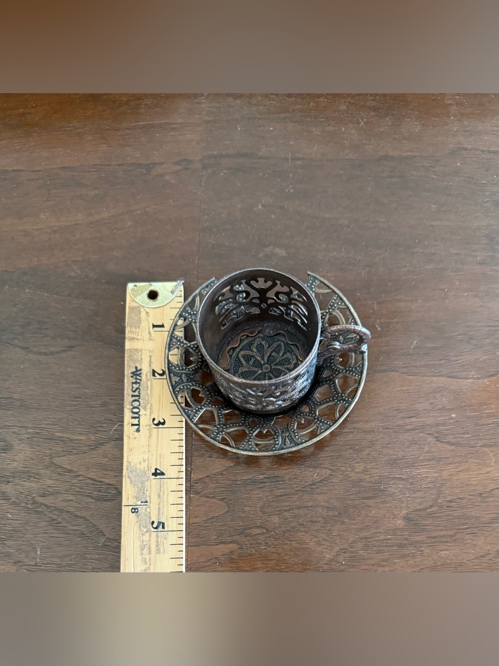TURKISH ARABIC COFFEE CUP HOLDER Comes With One Saucer That’s Broken - Picture 8 of 9